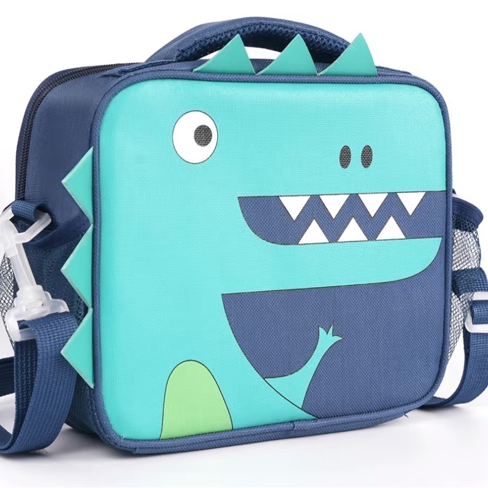 Insulated Lunch Box Bag  Shoulder Strap, Reusable Durable Lightweight Dinosaur